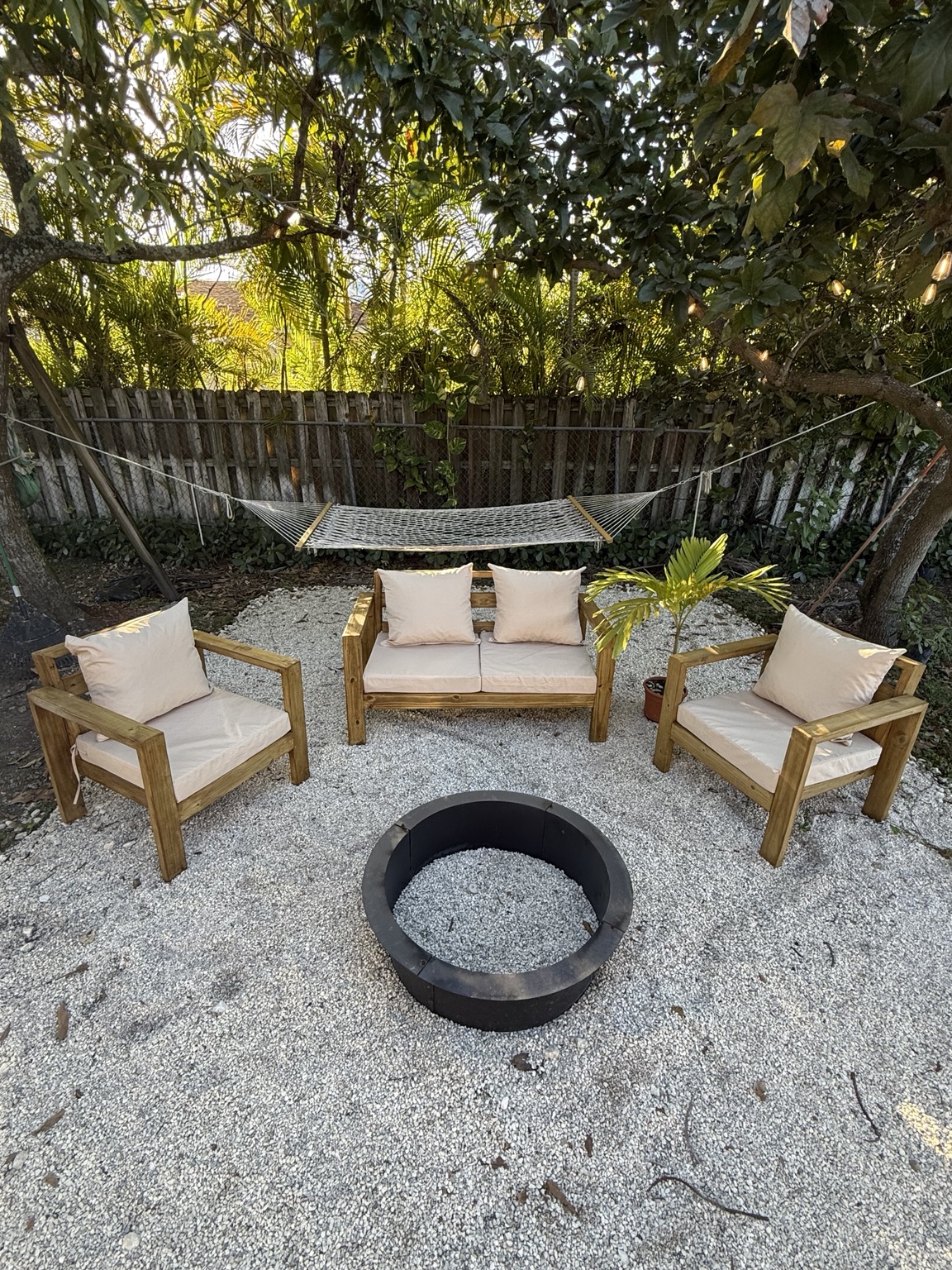 Axis loveseat and chairs with light cushions