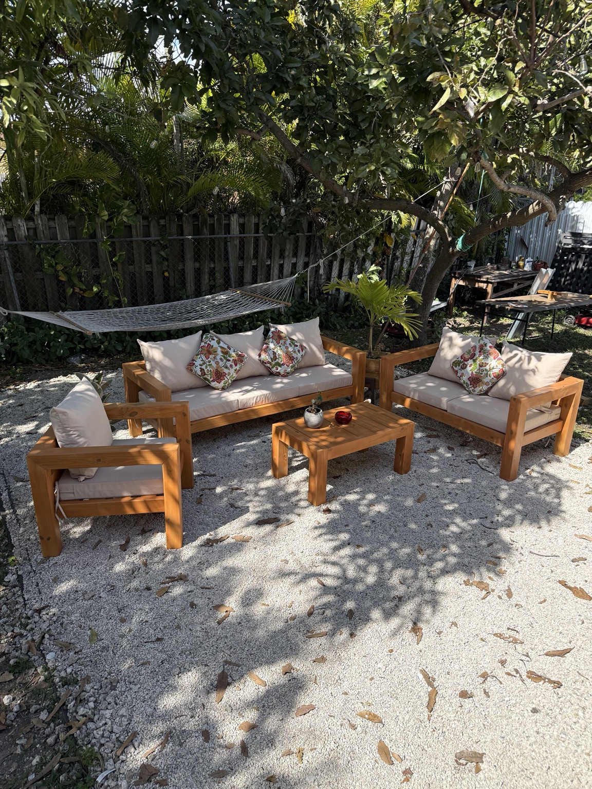 Cube in a shaded garden — real customer delivery